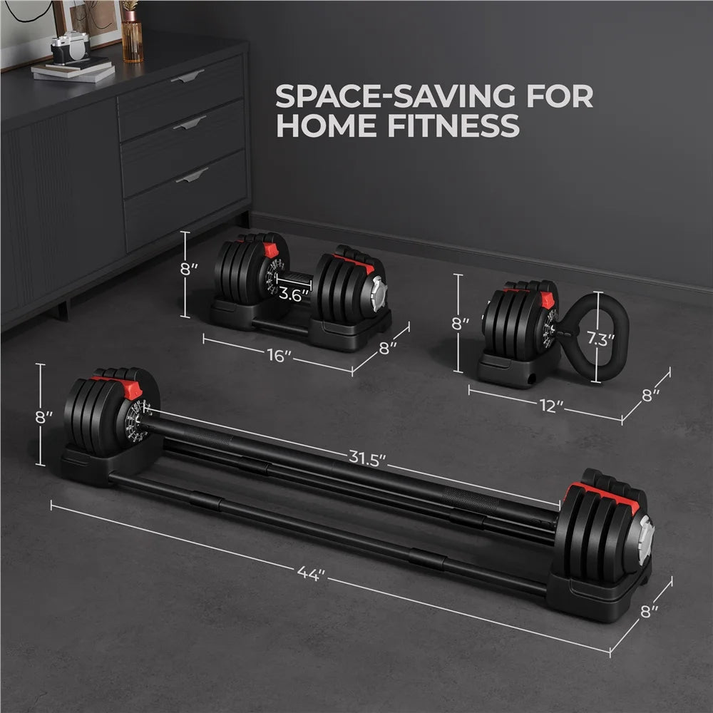 Black 3-In-1 Dumbbell Weight Set with Anti-Slip Handle Z39609