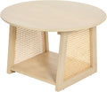 Natural Cane and Solid Mango Wood Round Coffee Table D23684