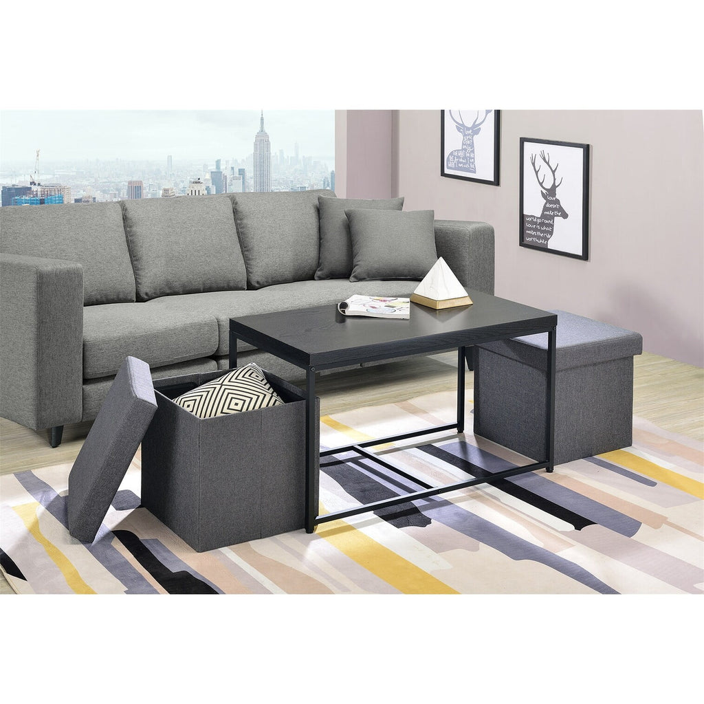 Oak Wood Grain 3 Piece Coffee Table Set N231