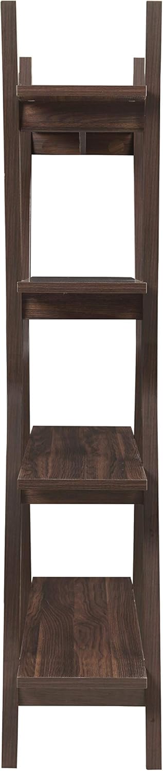4-Tier Bookcase Dark Walnut Brown Z530
