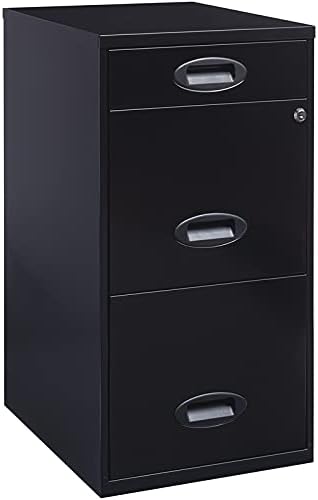 3 Drawer Metal File Cabinet Black J62019