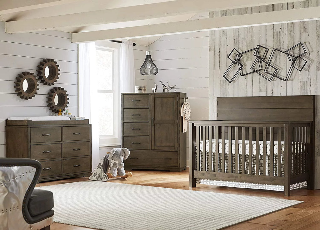 5 Drawer Contemporary Wood Chest in Graphite Gray Y3042