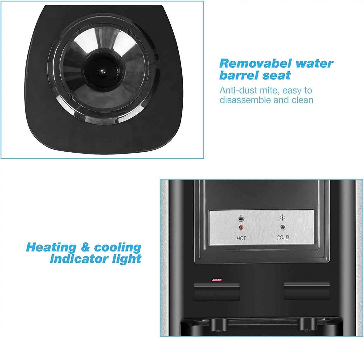 Top Loading 5 Gallon Stainless Steel Water Cooler Dispenser O8038