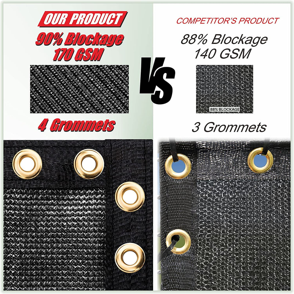 Black Fence Privacy Screen with Grommets D946152