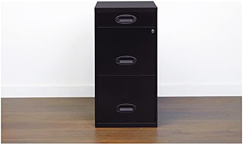 3 Drawer Metal File Cabinet Black J62019