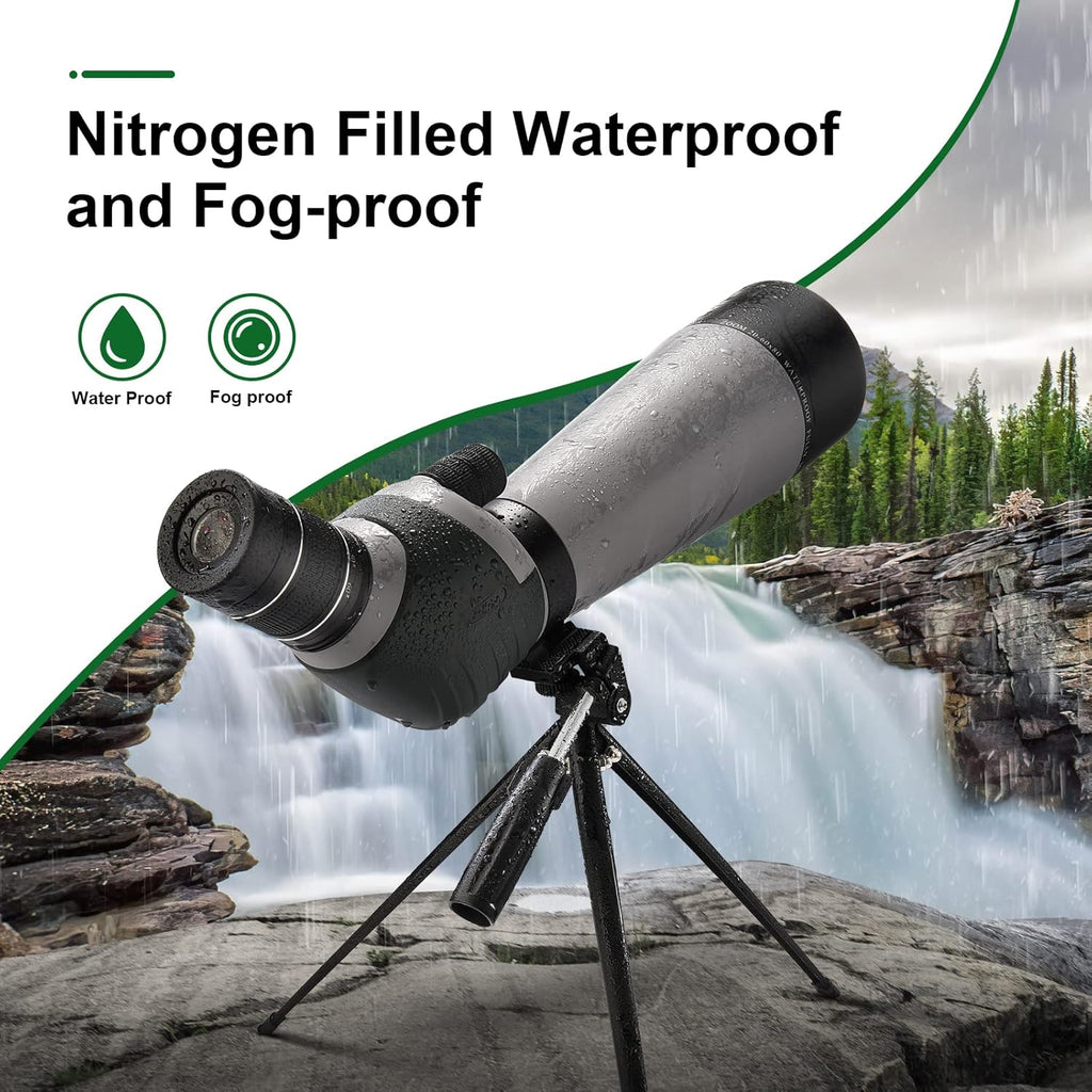 20-60X80 Spotting Scope with Tripod, Carry Bag, Dual Focusing and 24MM Big Eyepiece A193