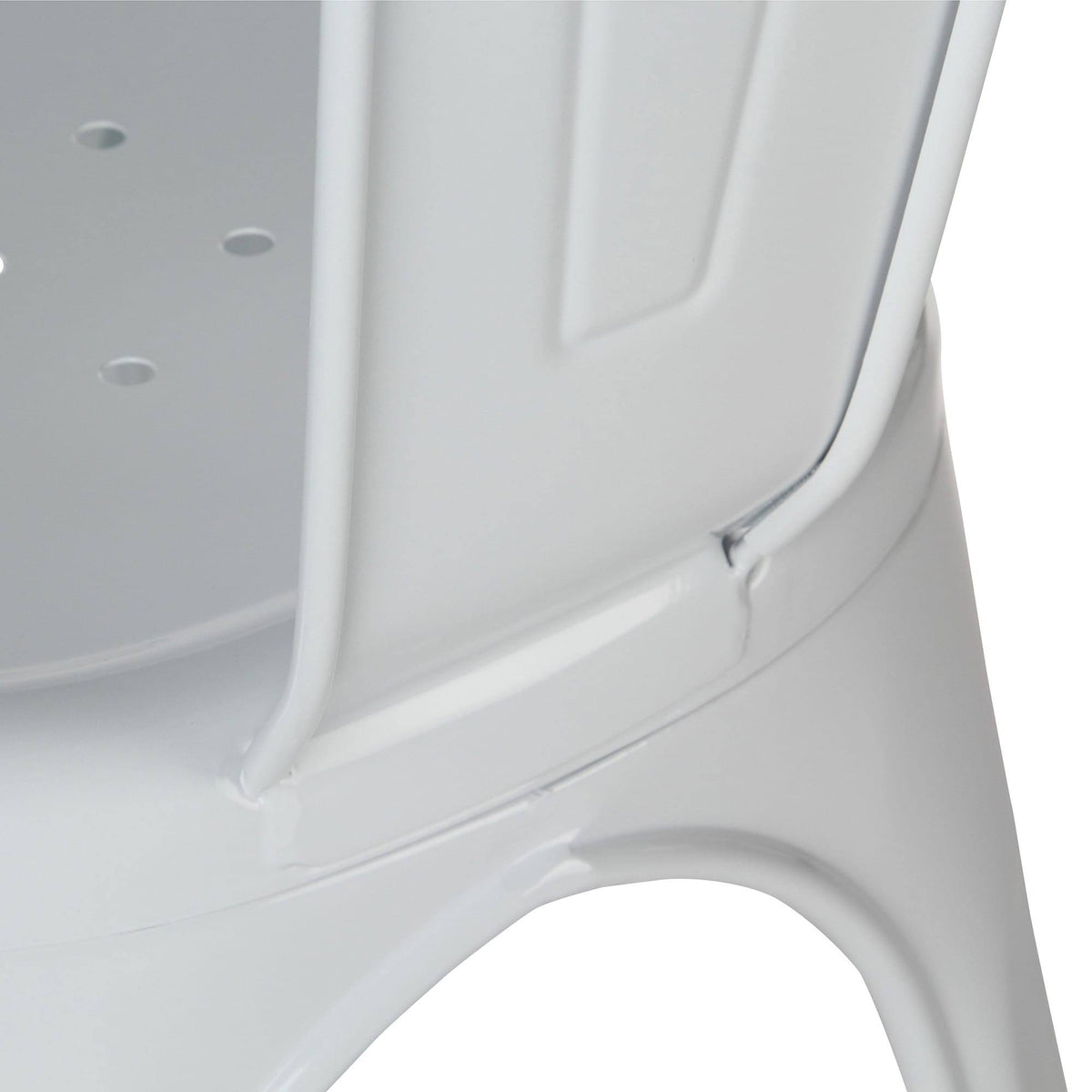 White Metal Tolix-Style Side Chair Q654098