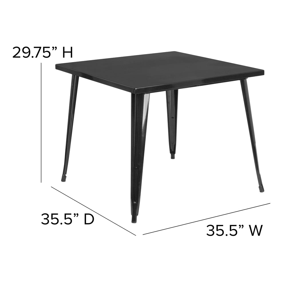 Black Metal Indoor-Outdoor Table Q16955