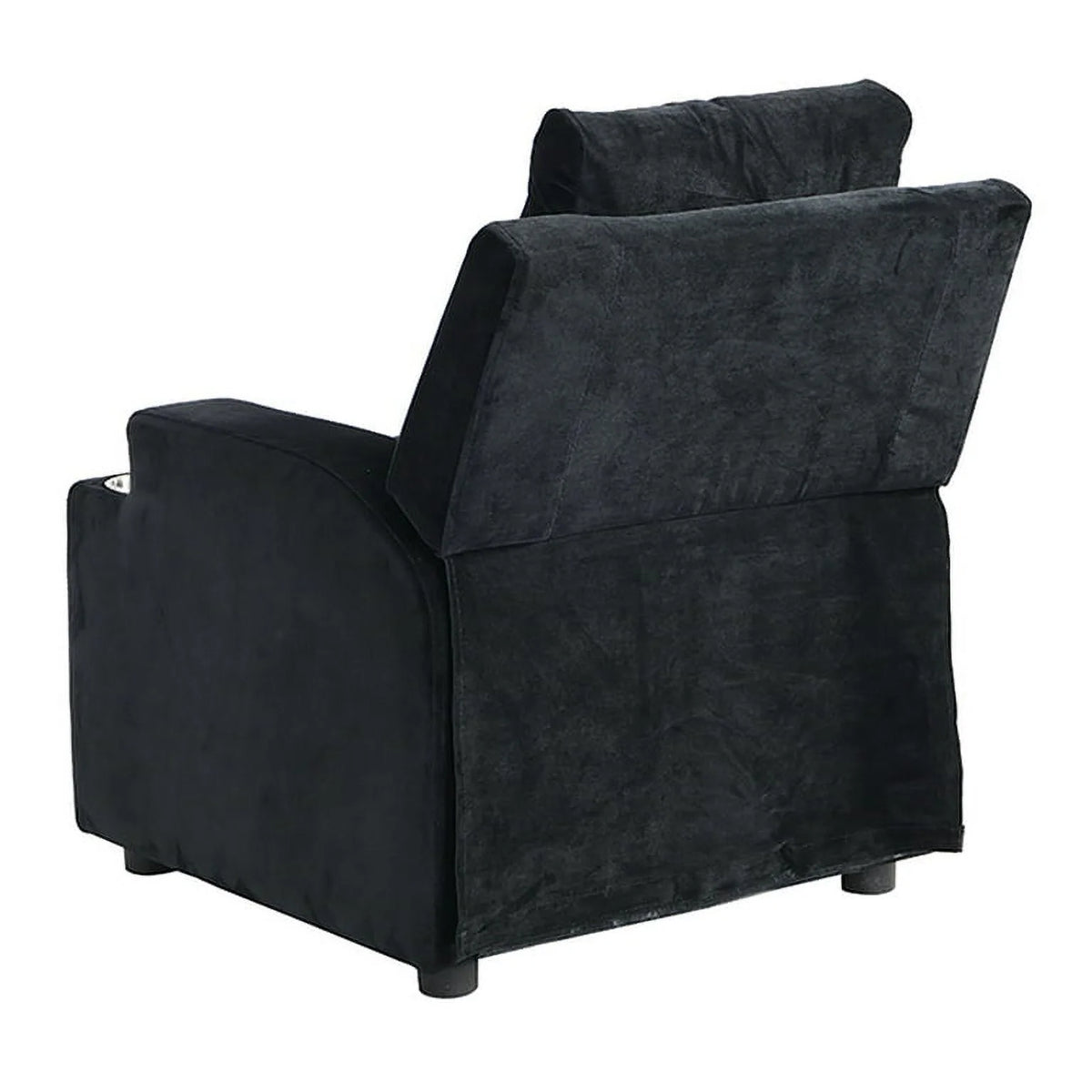 Kids Velvet Recliner Chair with Cup Holder and Footrest J3605