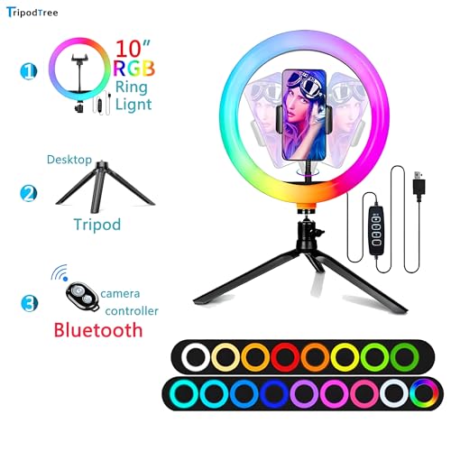 10" Selfie Ring Light with 4" Desktop Tripod Stand & Phone Holder R871