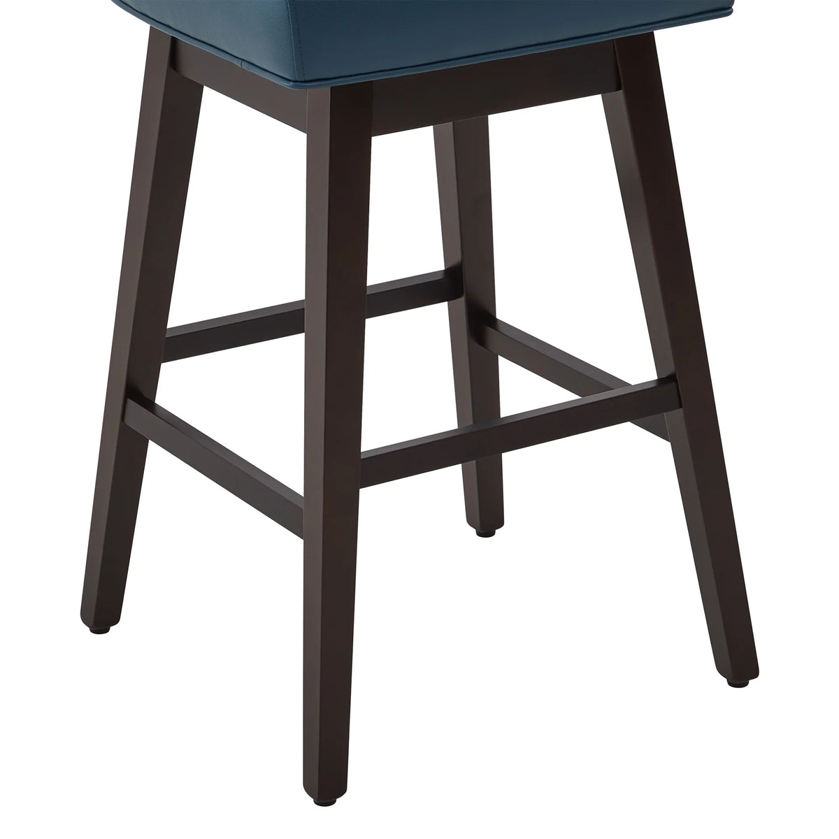 Dark Blue Faux Leather Upholstered Swivel Counter Bar Stools Set of 2 R28611