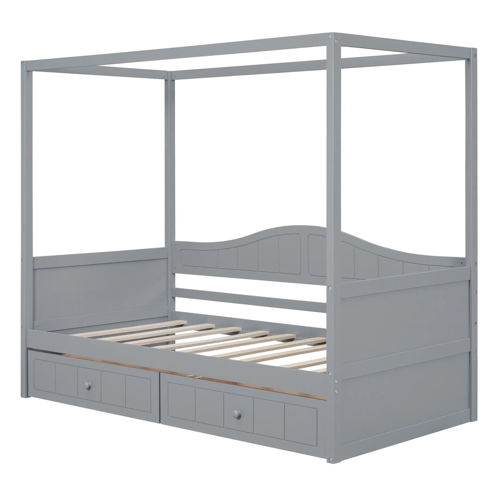 Twin Size Canopy Day Bed with 2 Drawers F67035