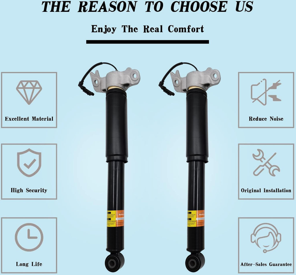 Pair Rear Left Right Shock Absorbers with Upper Mount Assembly A151