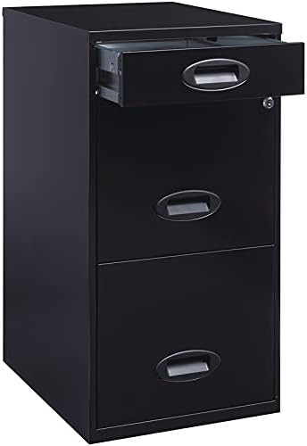 3 Drawer Metal File Cabinet Black J62019