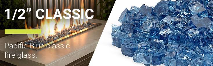 1/2x22 Pacific Blue Fire Glass 10 lb Jar K780