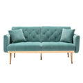 Mint Green Velvet 2-Seater Convertible Sofa Bed Q31751