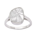 0.70 CTW Natural Slice Diamond Polki Solitaire Ring 925 Sterling Silver V386067