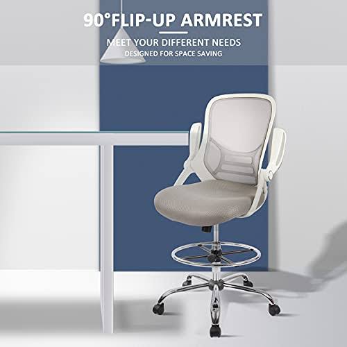 Tall Office Drafting Chair with Adjustable Foot Ring T687504