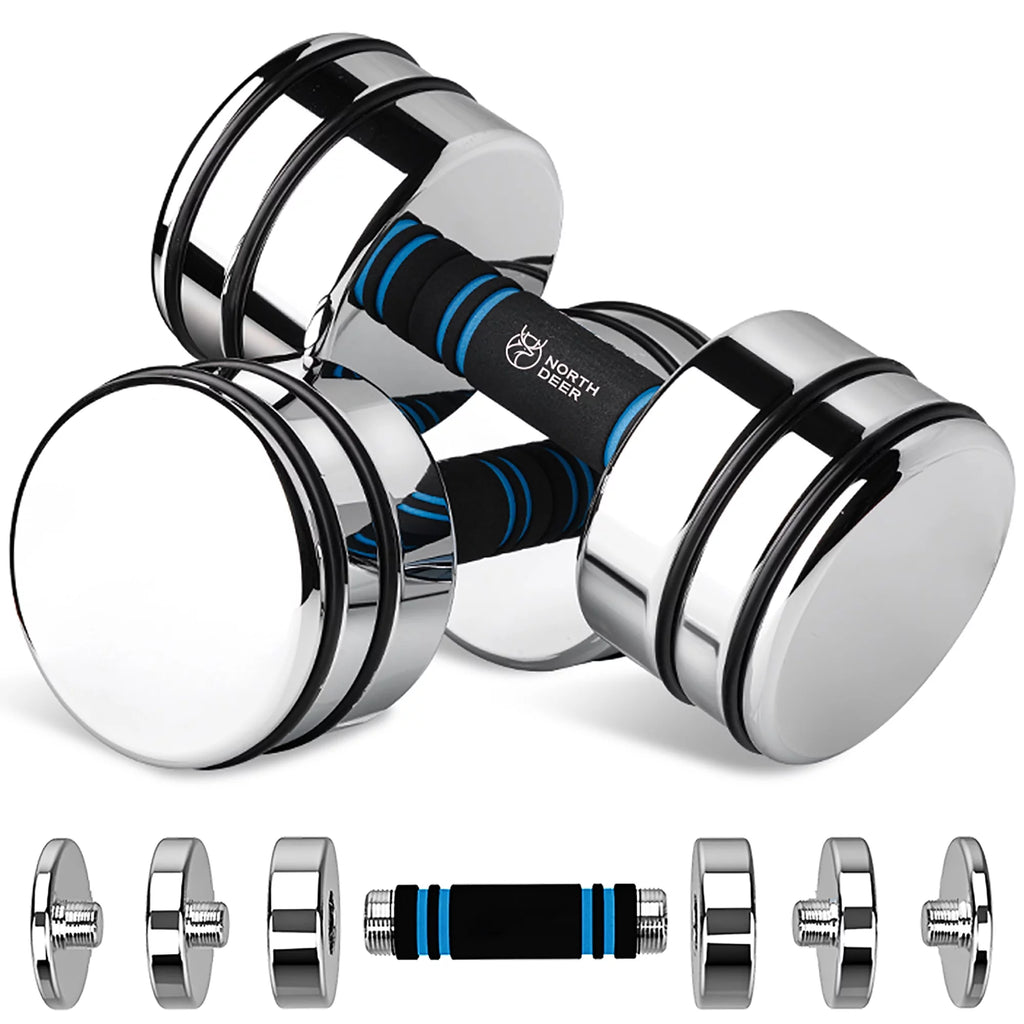Adjustable Dumbbells Pair Steel Weight Set with Foam Handle F27241