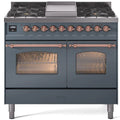 Blue Grey Copper Trim 40 Dual Fuel Propane Gas Range F727