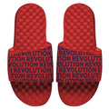 Red New England Revolution Pattern Logo Slide Sandals T62922