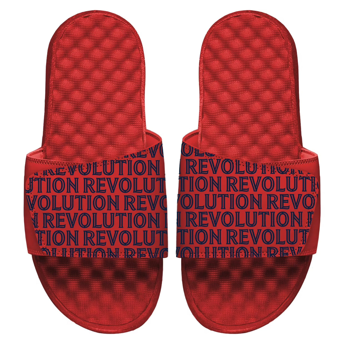 Red New England Revolution Pattern Logo Slide Sandals T62922