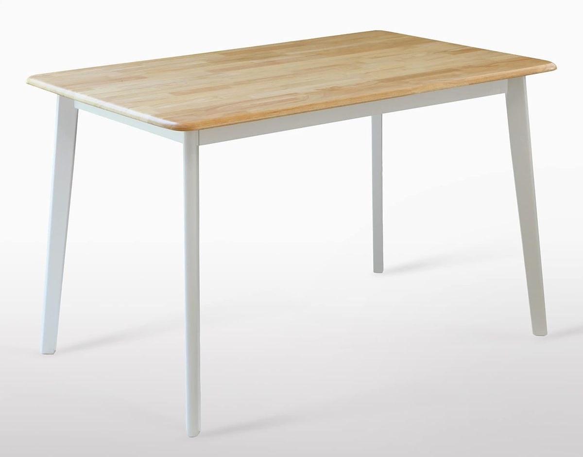 Natural-White Solid Rubber Wood Dining Table G87505