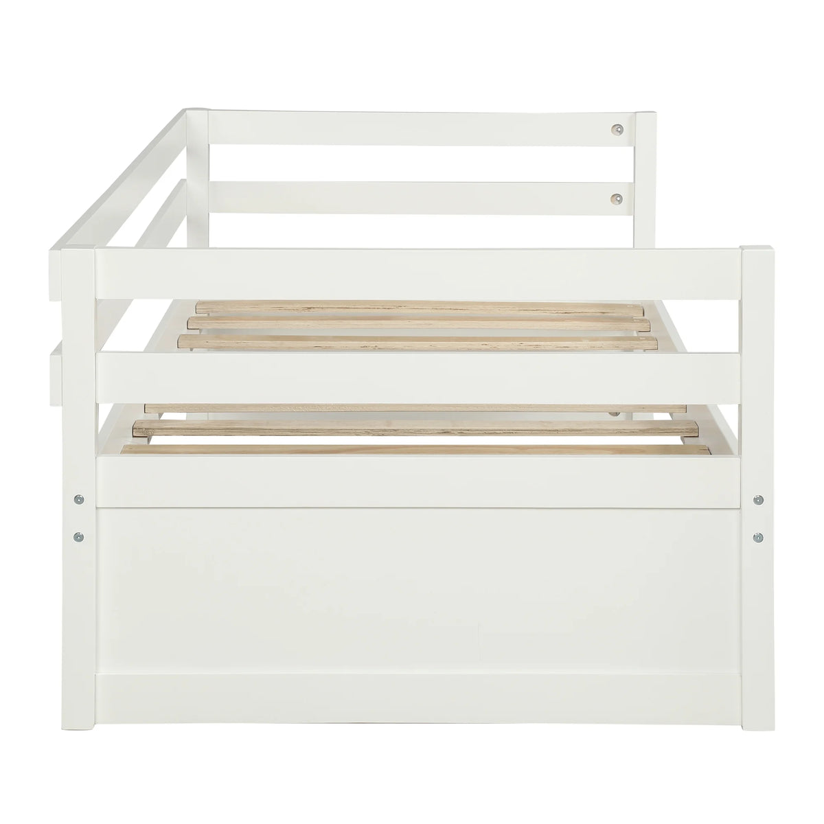Solid Wood Daybed with Trundle White N70555