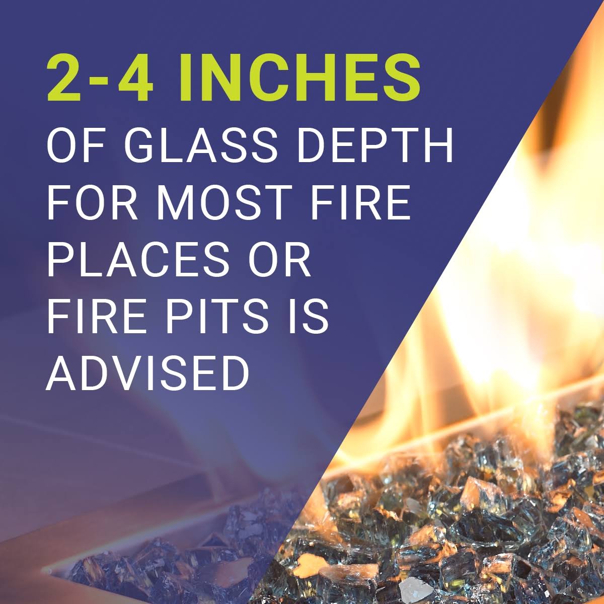1/2x22 Pacific Blue Fire Glass 10 lb Jar K780