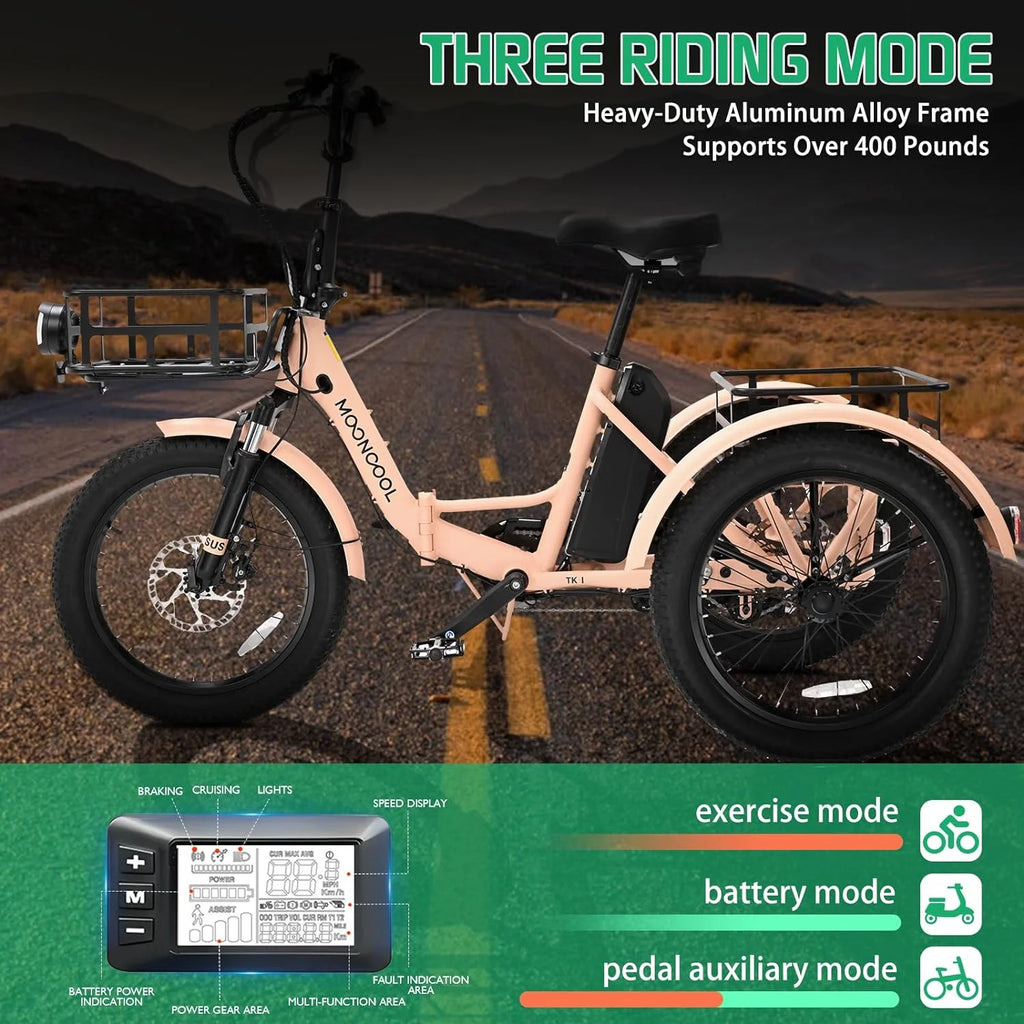 24/26 Electric Tricycle 350W 36V 7 Speeds with Large Basket C34440