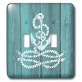 White Anchor with Knotted Rope Double Toggle Switch Z156