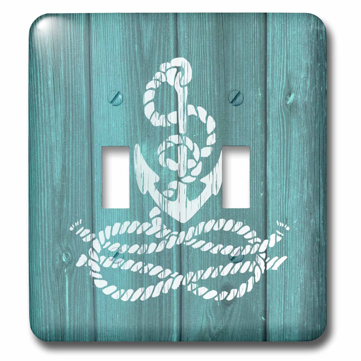 White Anchor with Knotted Rope Double Toggle Switch Z156