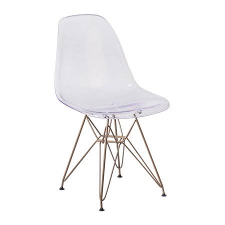 Ghost Side Chair with Gold Metal Base N6942
