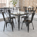 Black Metal Indoor-Outdoor Table Q16955