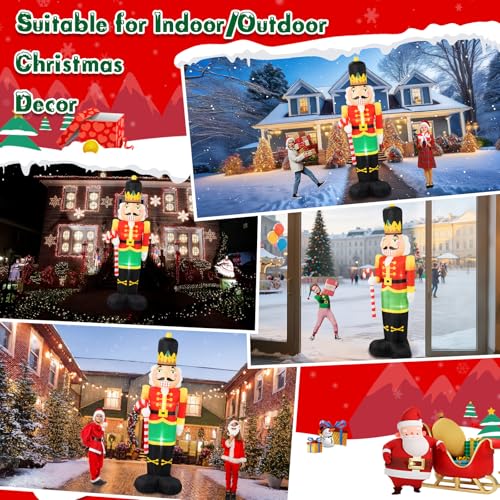 8FT Christmas Inflatable Nutcracker Soldier with Built-in LEDs S4480