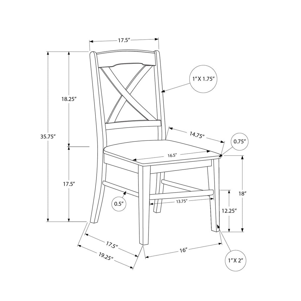 Wooden Transitional Dining Chairs, 2-Piece M983550