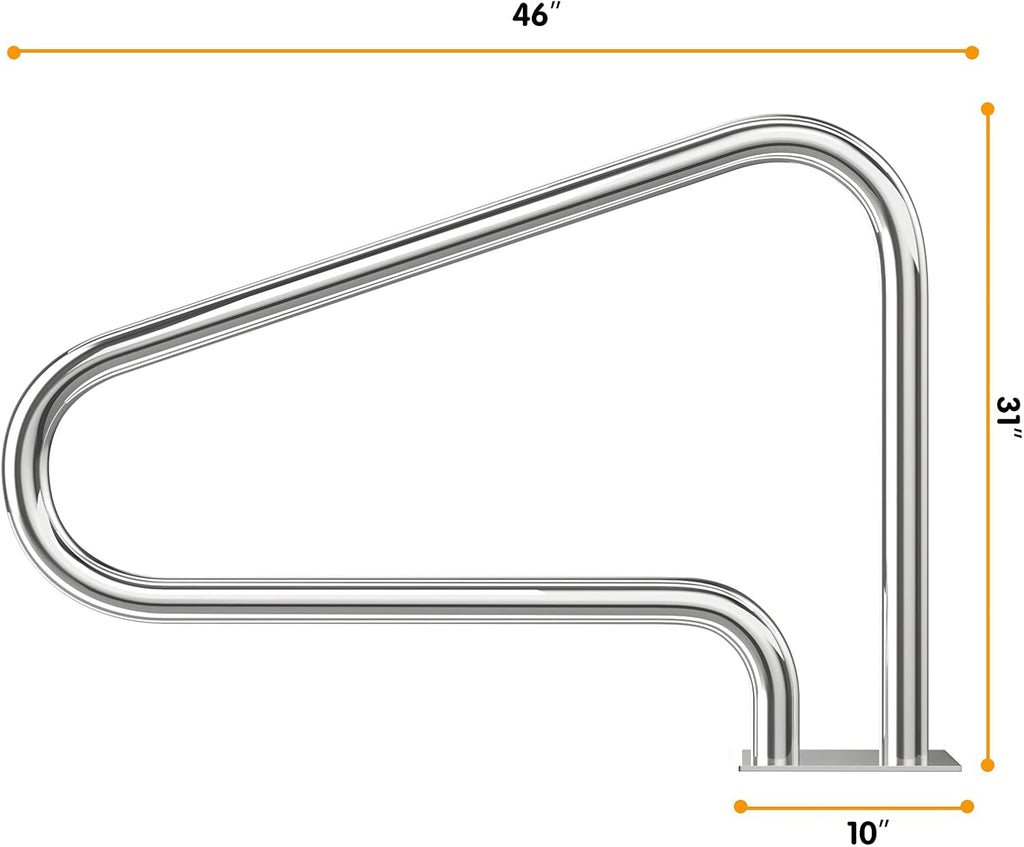 Stainless Steel Pool Hand Rail with Base Plate D1203
