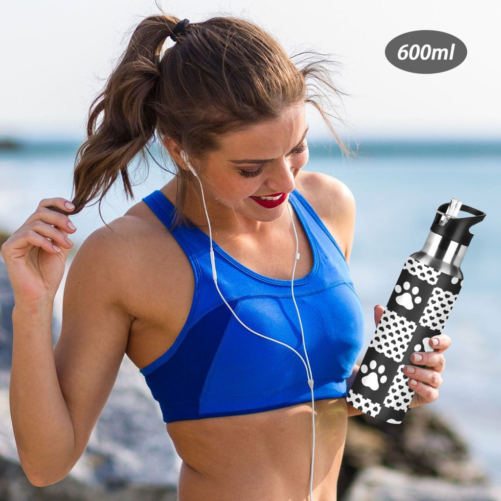 20 OZ Stainless Steel Water Bottle with Straw Lid E770