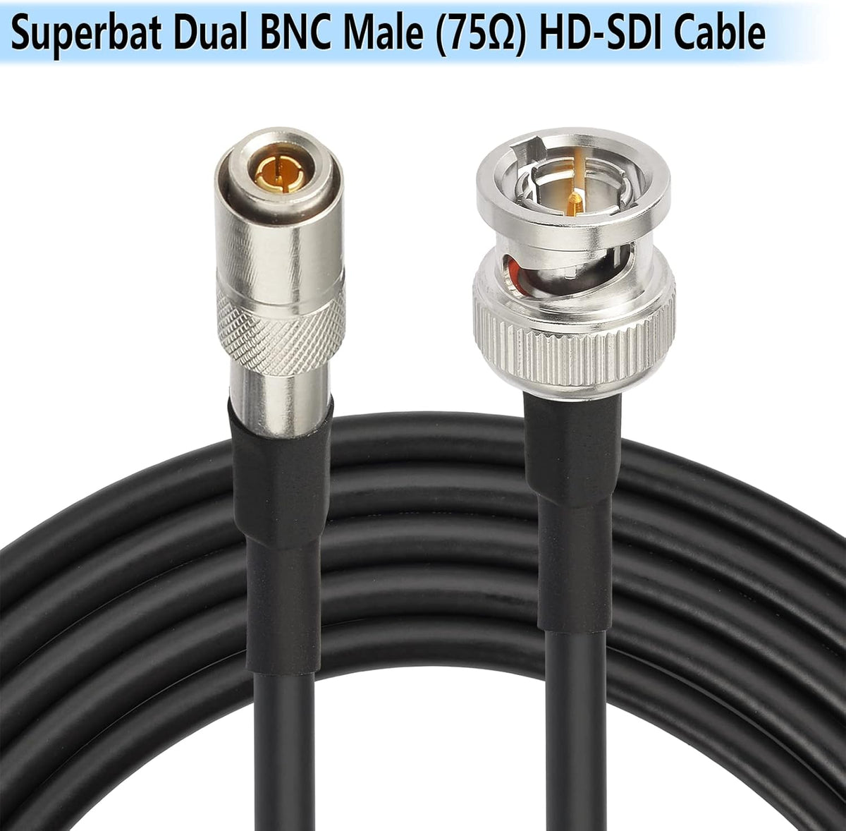HD SDI Cable BNC Cable, DIN 1.0/2.3 to BNC Male Cable, 15ft, Pack of 2 E51029
