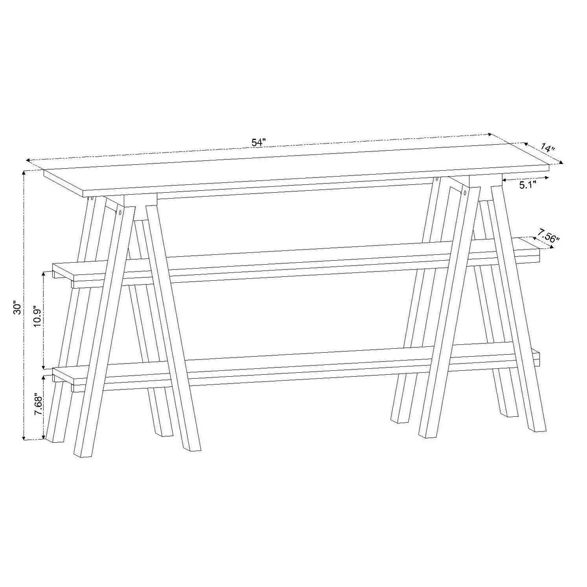Natural Wooden Horizontal Bookshelf K238515
