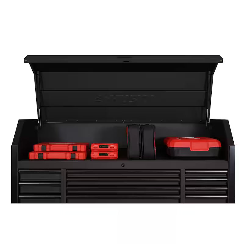 Heavy Duty 23-Drawer Rolling Tool Chest and Top Tool Cabinet Set in Matte Black R34745