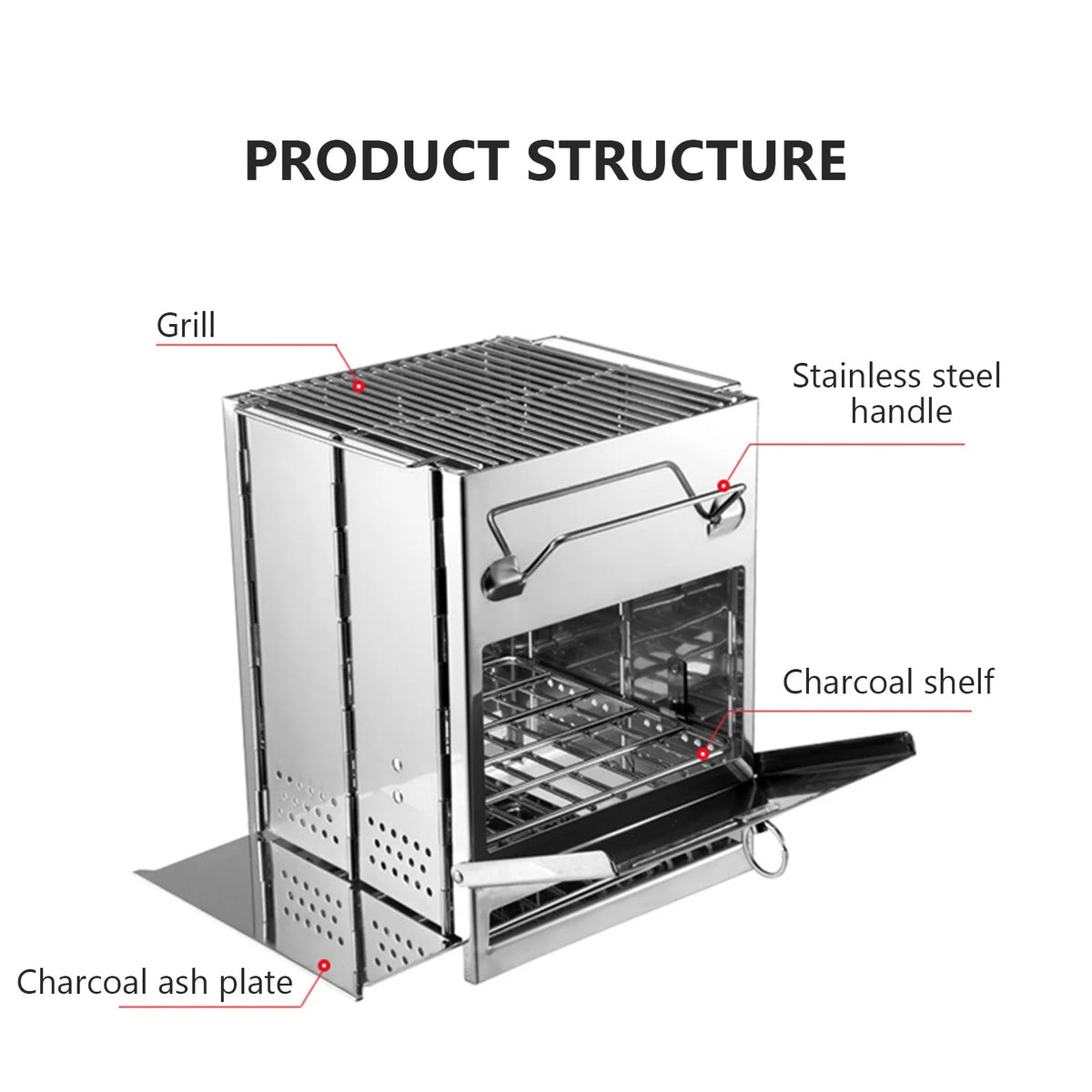 Stainless Steel Wood Stove Barbecue Grill T695661
