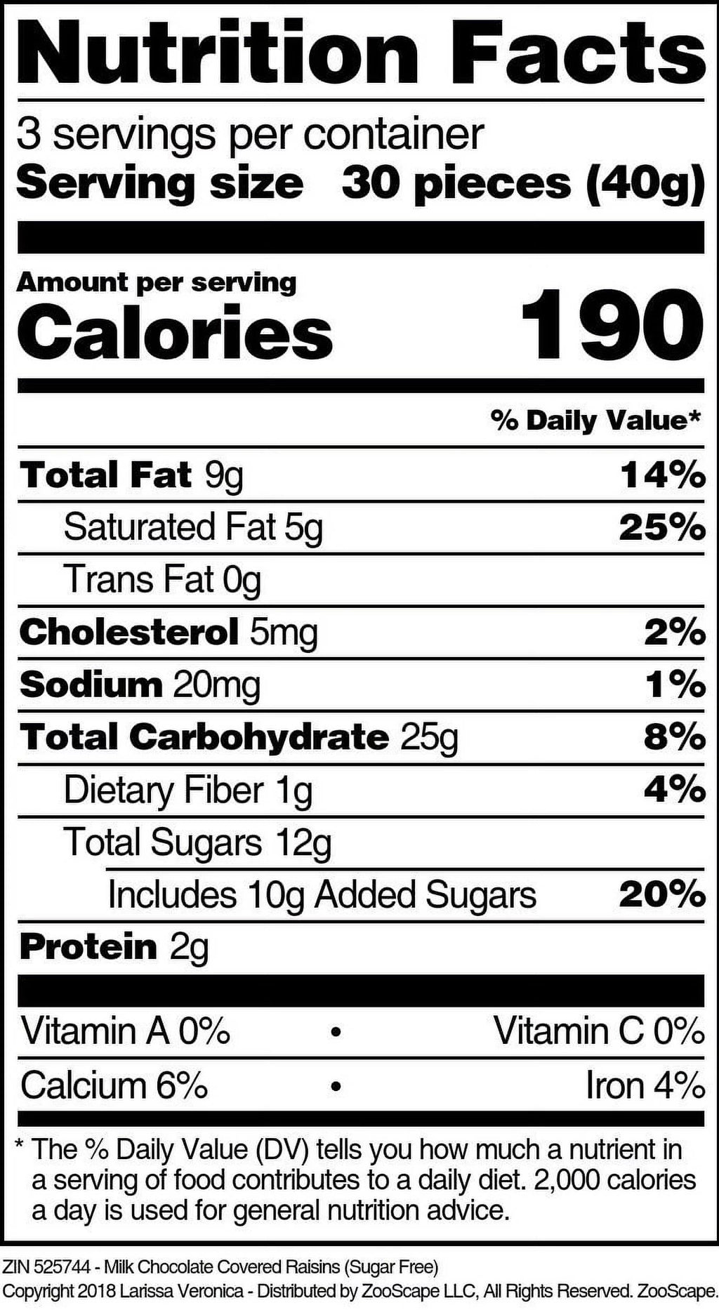 Sugar Free Milk Chocolate Covered Raisins 4 oz 3-Pack J3215