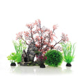 Plastic 7 Pieces Artificial Fish Tank Decor Set B100