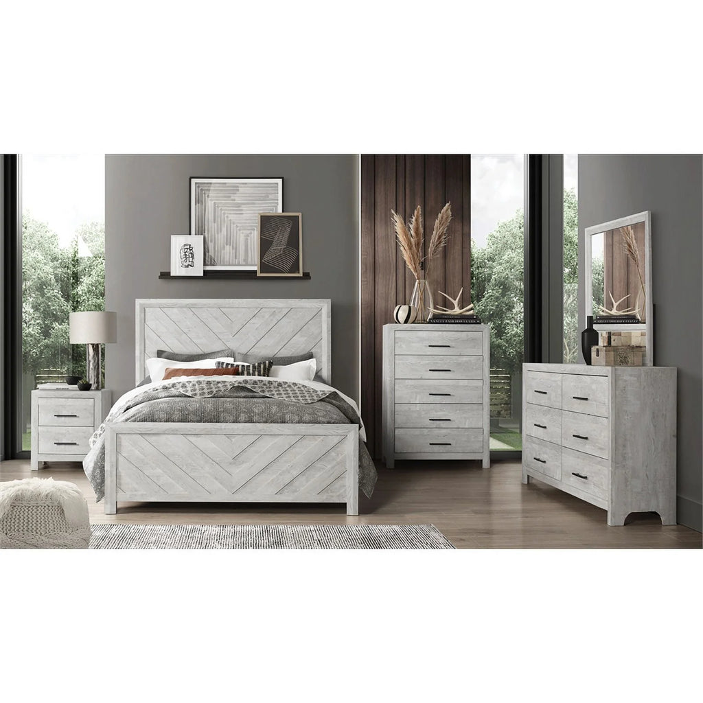 Gray 5-Drawer Wood Chest B913022